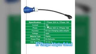 Adaptor Pengisi Daya EV Type2 Biru CEE ke Schuko