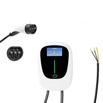 11KW 16/32A Tampilan Layar AC EV Wallbox Stasiun pengisian kendaraan listrik di rumah atau di lingkungan komersial