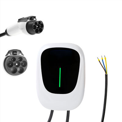 Wallbox 7.4kW Tipe 2 Dengan Stasiun Pengisian Mobil Listrik Kontrol APP Mendukung Konektivitas Standar Bluetooth Dan WiFi, Pengisi Daya Single Phase IEC 62196-2, Kabel 32A 6M